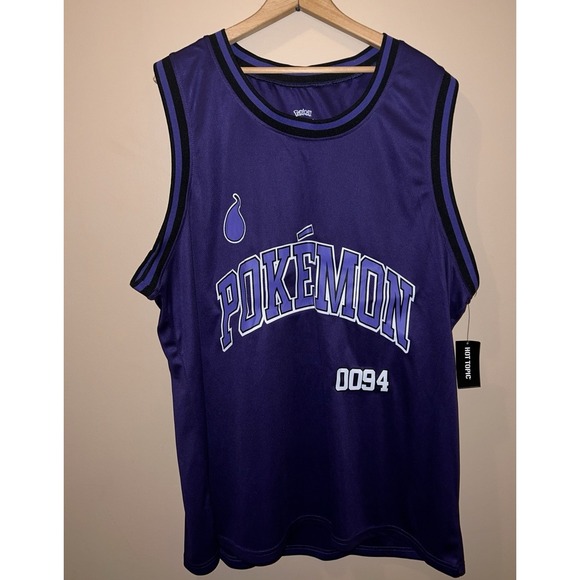 POKEMON GENGAR Basketball Jersey Shirt GhostType Mens 2XL Purple NWT Tank 2sided - Picture 2 of 9